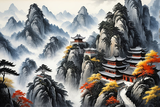 岩石拱门与远处山景