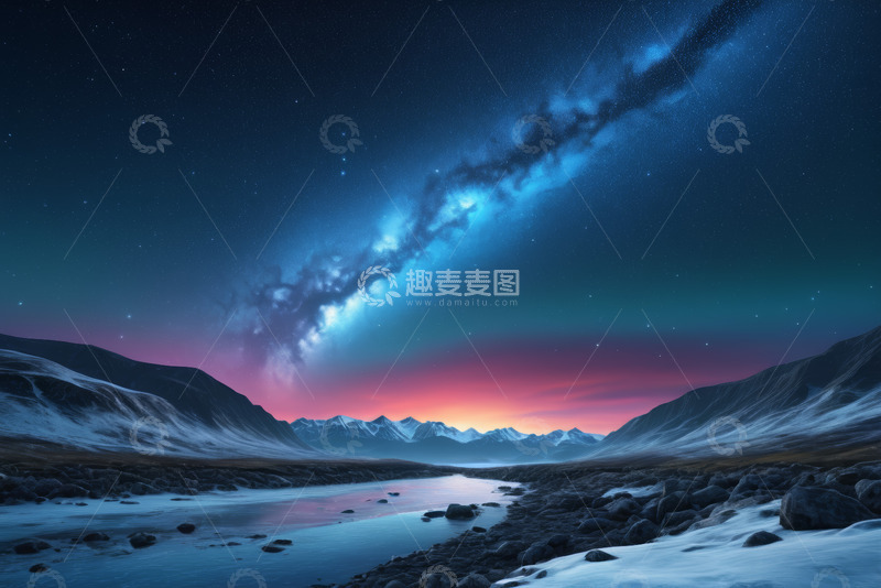 高清大图下载【趣麦麦图】雪夜中式凉亭景观