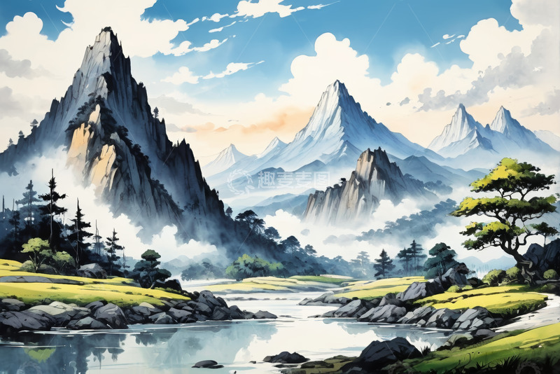 高清大图下载【趣麦麦图】现代房间中的大屏电视