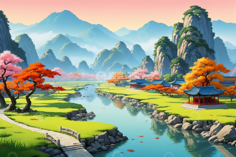 高清大图下载【趣麦麦图】红色菊花特写