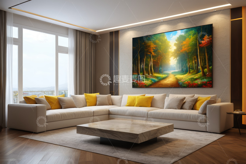 高清大图下载【趣麦麦图】现代建筑前的开阔广场场景