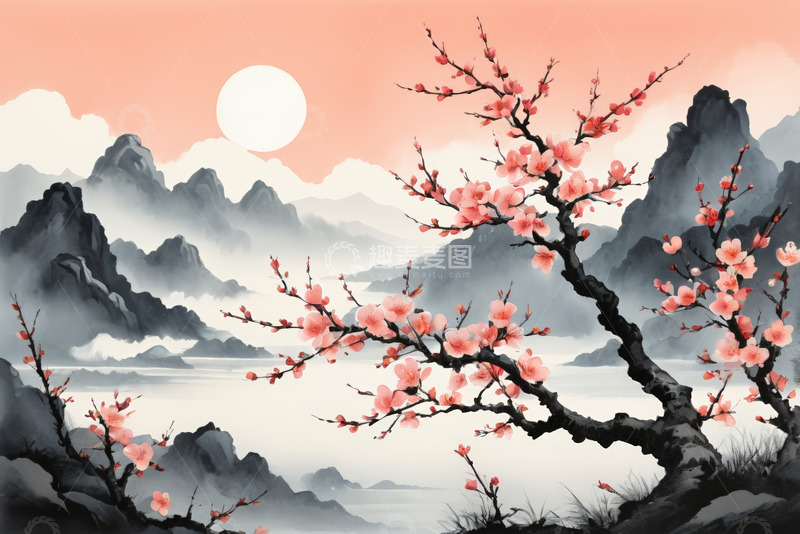 高清大图下载【趣麦麦图】中式山水古风绘画景观