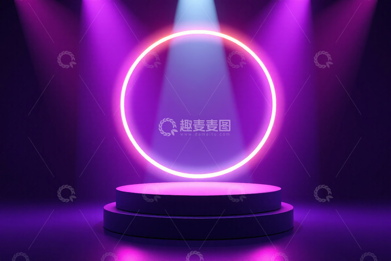 高清大图下载【趣麦麦图】粉色背景金色弧形展示台