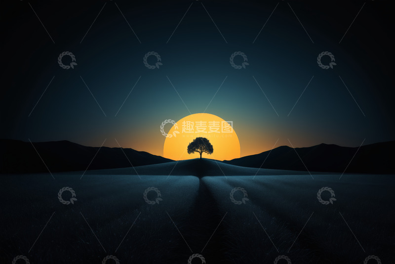 高清大图下载【趣麦麦图】发光霓虹圆环展示台场景