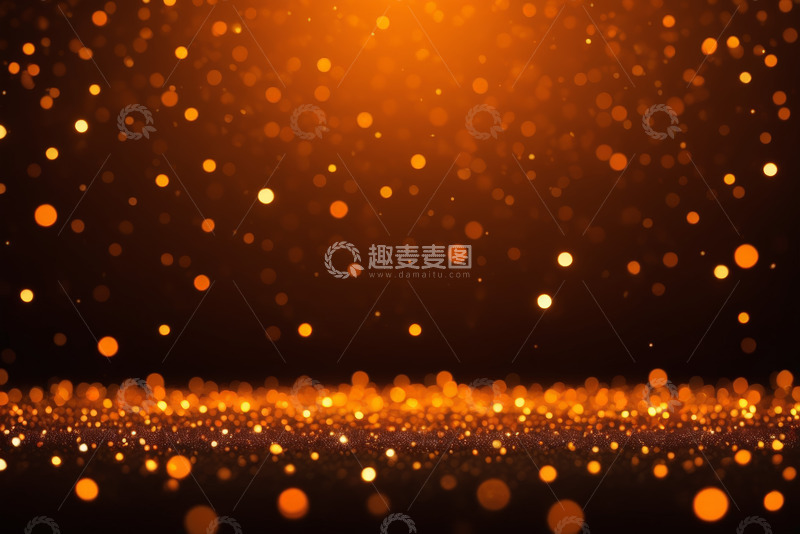 高清大图下载【趣麦麦图】金色海面与空中粒子发光景象