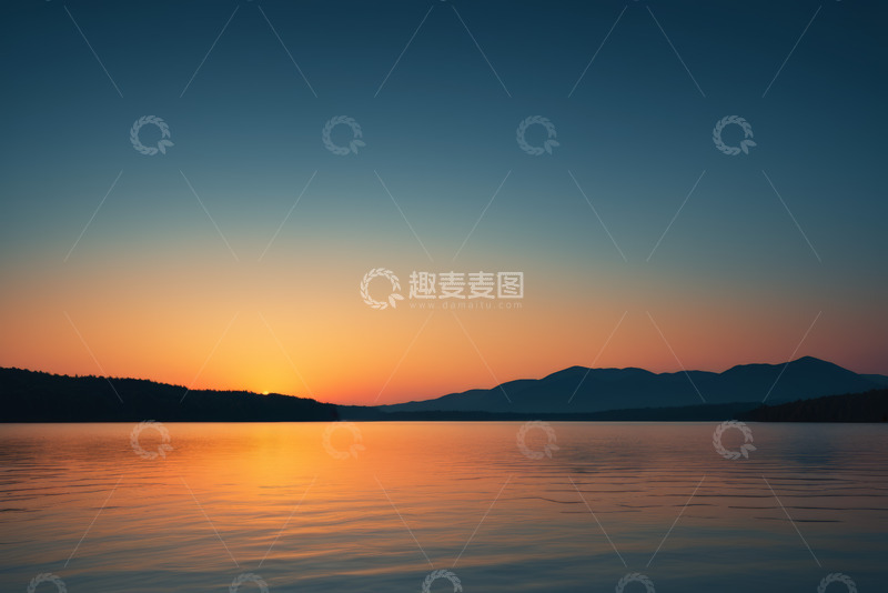 高清大图下载【趣麦麦图】静谧湖泊与远山星空夜景