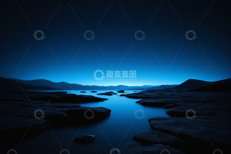 高清大图下载【趣麦麦图】星空下的山峦夜景