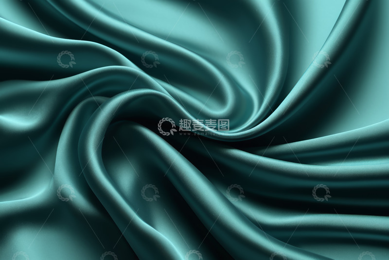 高清大图下载【趣麦麦图】青绿色丝绸布料纹理