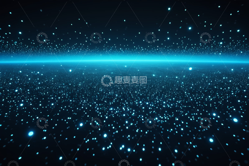 高清大图下载【趣麦麦图】蓝色发光粒子科技背景素材
