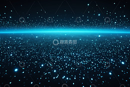 蓝色发光粒子科技背景素材