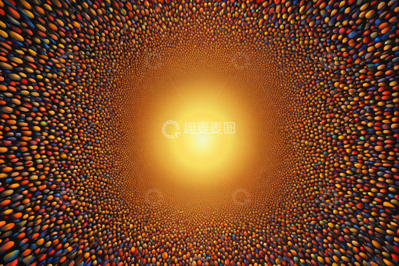 高清大图下载【趣麦麦图】抽象多彩颗粒汇聚画面