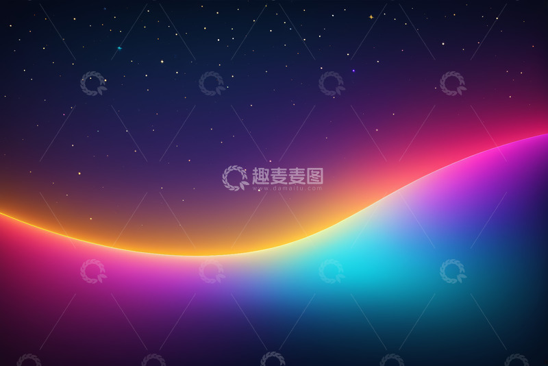高清大图下载【趣麦麦图】星空下彩色渐变背景