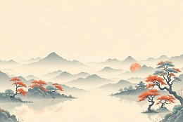 中式山水风景图