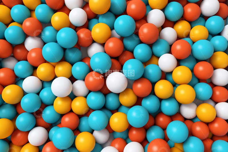 高清大图下载【趣麦麦图】多彩球体堆叠素材