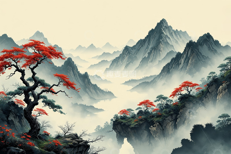 高清大图下载【趣麦麦图】中式山水意境风光图