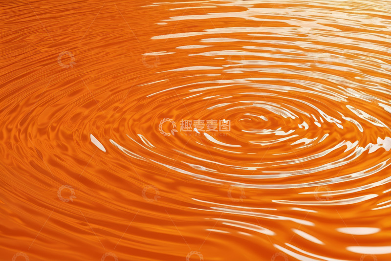 高清大图下载【趣麦麦图】橙色液体水面波纹特写