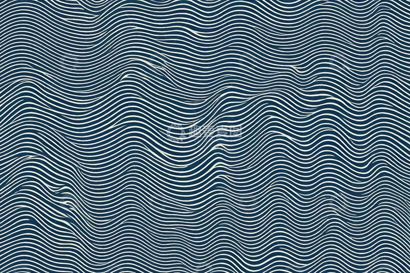 高清大图下载【趣麦麦图】蓝白波浪线条抽象图案