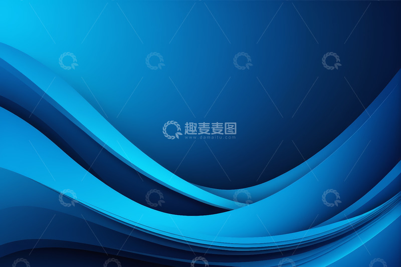 高清大图下载【趣麦麦图】蓝色波浪抽象背景素材