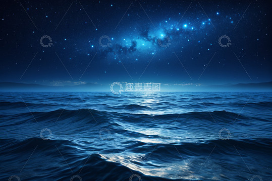星空下的海面风景