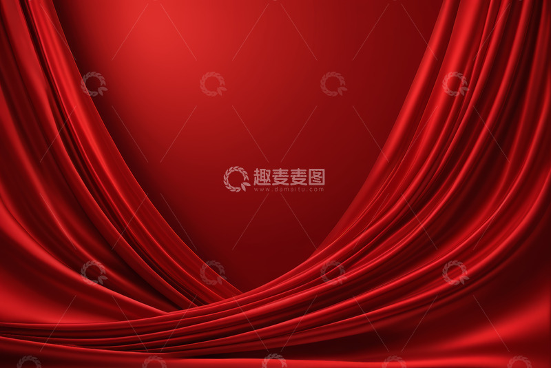 高清大图下载【趣麦麦图】红色丝绸质感背景素材