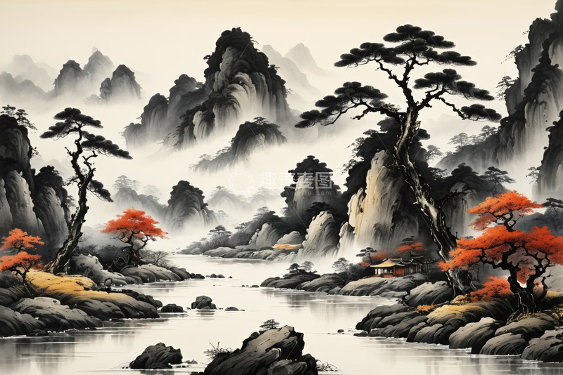 高清大图下载【趣麦麦图】中式山水风光景色