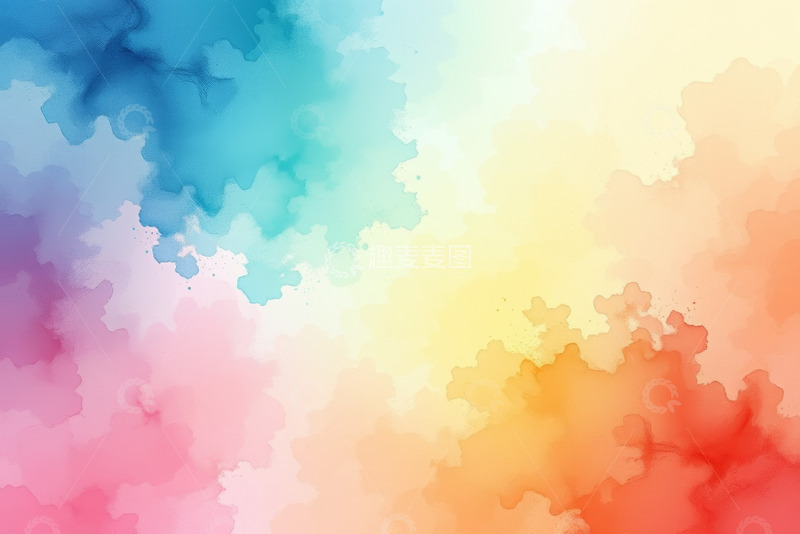 高清大图下载【趣麦麦图】-多彩水彩渐变抽象背景