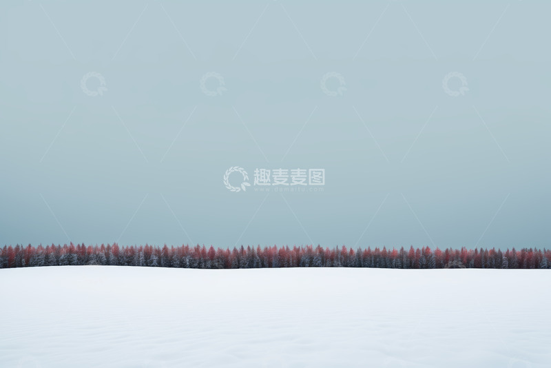 高清大图下载【趣麦麦图】雪地边缘的红树森林景观