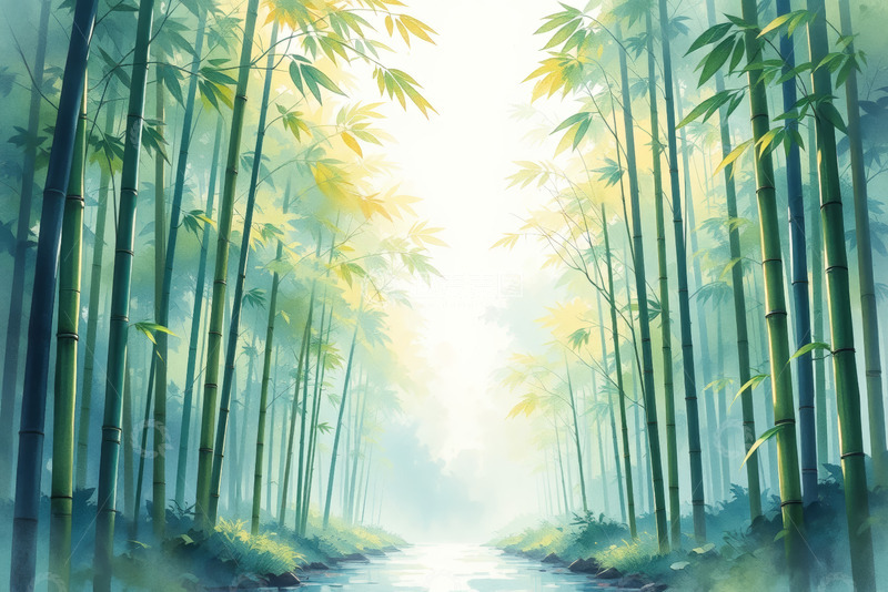 高清大图下载【趣麦麦图】竹林间的自然风景