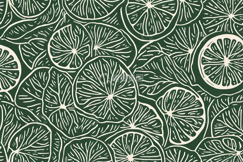 高清大图下载【趣麦麦图】柠檬切片图案背景素材