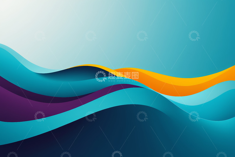 高清大图下载【趣麦麦图】多彩波浪线条背景图