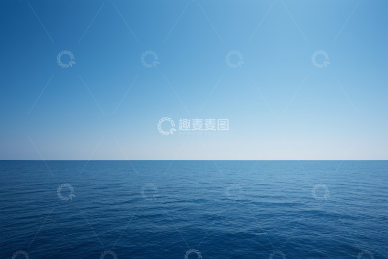高清大图下载【趣麦麦图】蓝色海洋与晴朗天空背景