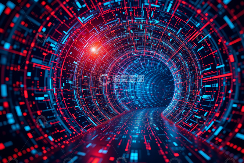 高清大图下载【趣麦麦图】科技感未来感抽象隧道背景
