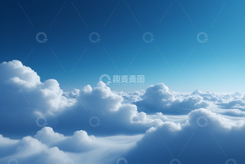 高清大图下载【趣麦麦图】高空视角下的蓝天白云景象