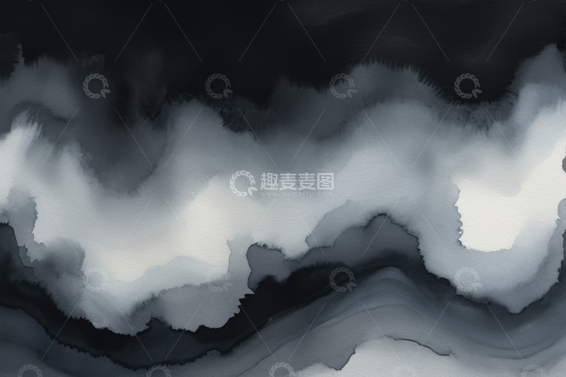 高清大图下载【趣麦麦图】黑白抽象水墨纹理背景