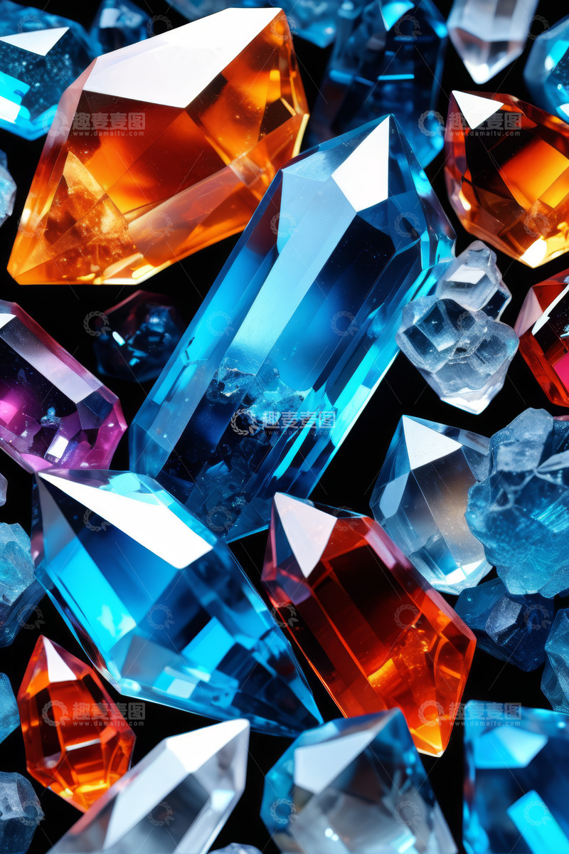 高清大图下载【趣麦麦图】多彩水晶宝石特写