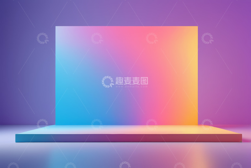 高清大图下载【趣麦麦图】渐变色彩展示台背景