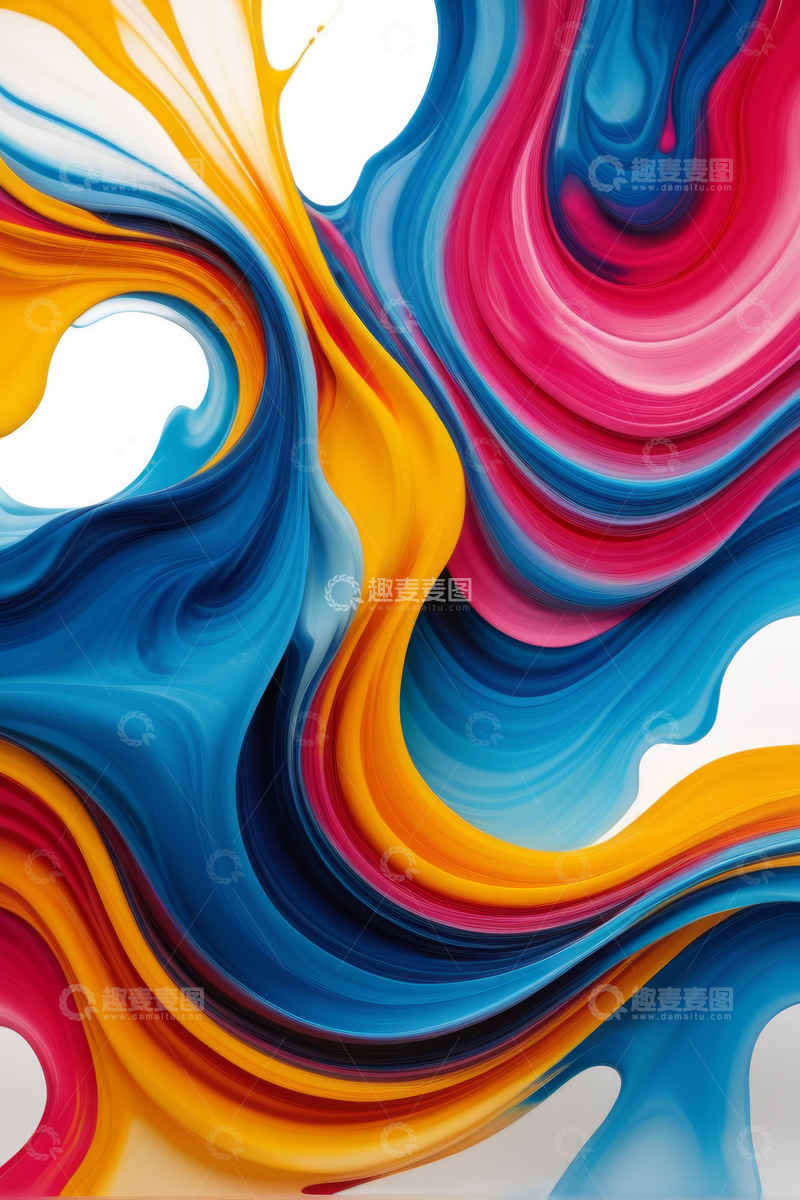 高清大图下载【趣麦麦图】多彩抽象流动艺术背景