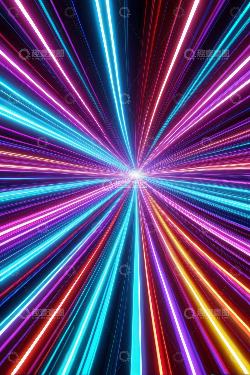 高清大图下载【趣麦麦图】彩色放射光线背景