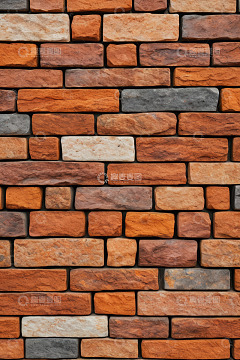 多彩砖块墙面纹理特写