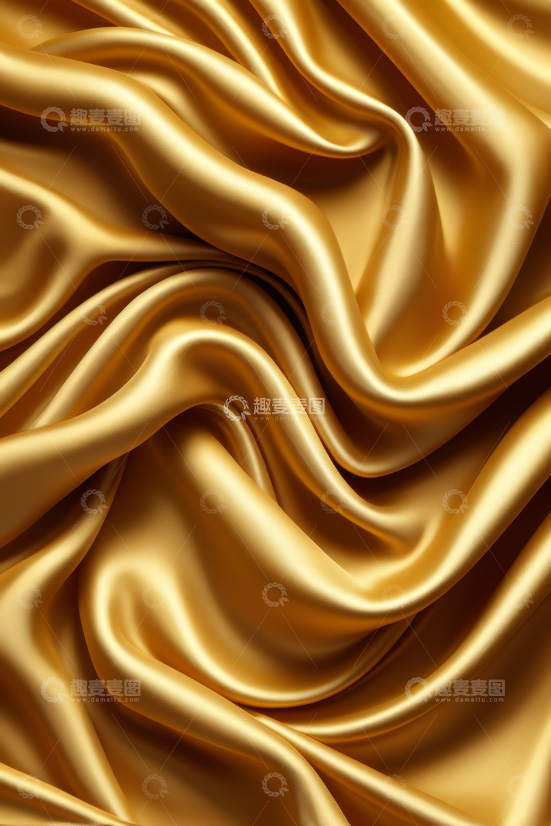 高清大图下载【趣麦麦图】金色丝绸纹理背景图