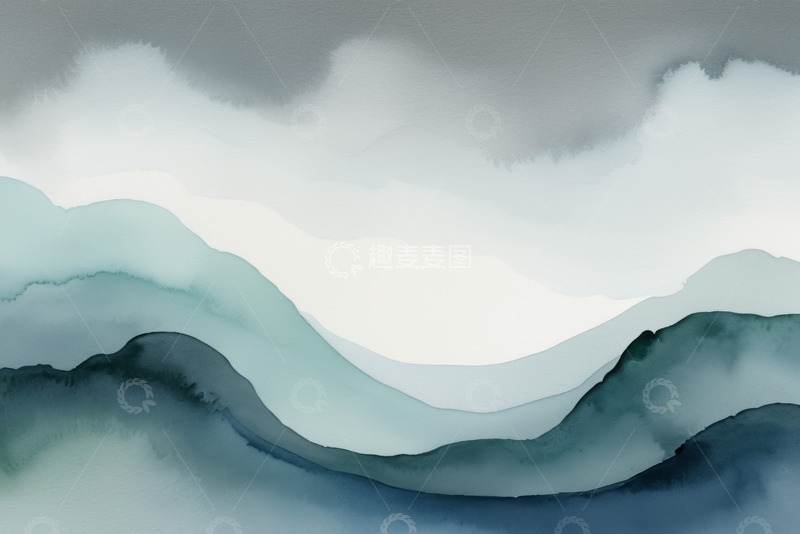 高清大图下载【趣麦麦图】水墨风格抽象山水背景图