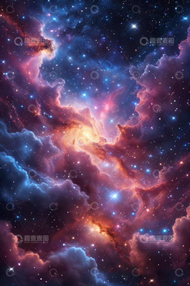 高清大图下载【趣麦麦图】梦幻绚丽的宇宙星云景象