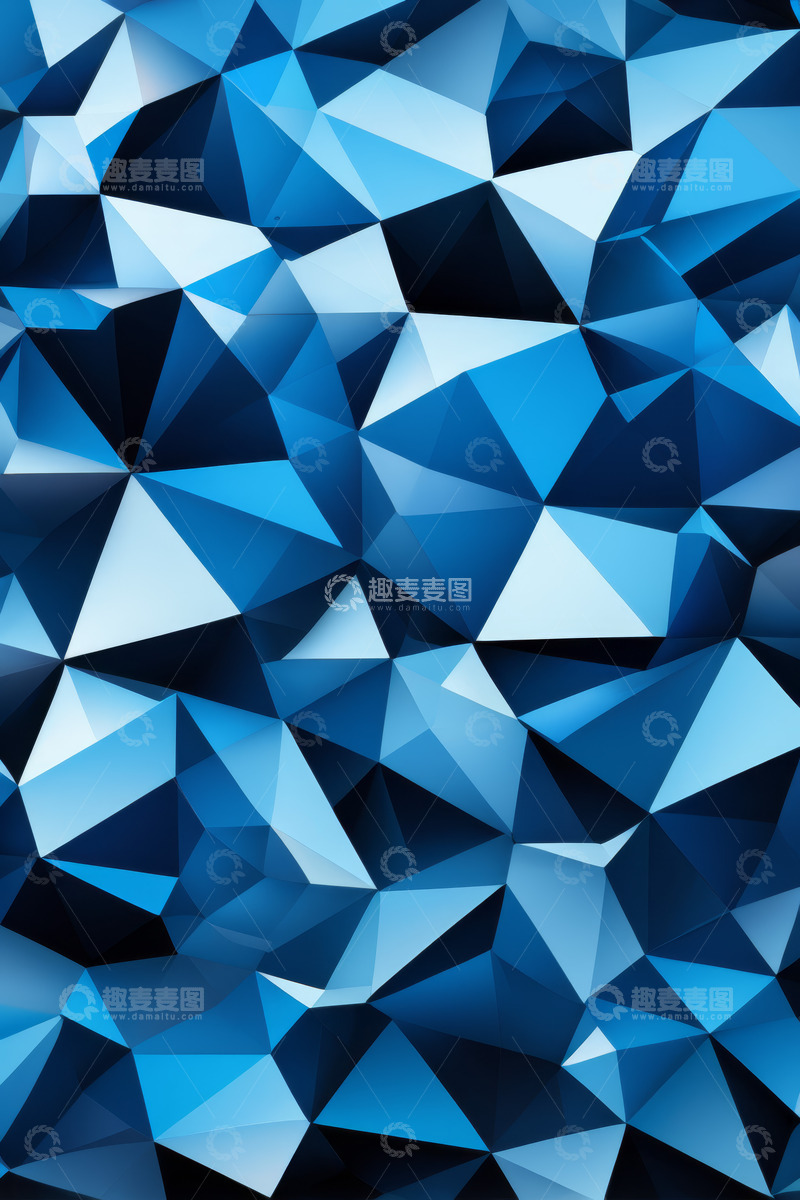 高清大图下载【趣麦麦图】蓝色几何多边形背景图案