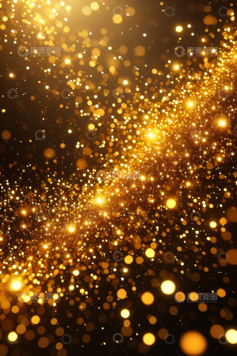 高清大图下载【趣麦麦图】金色发光粒子背景素材