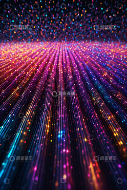 绚丽多彩发光粒子抽象背景