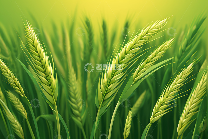 高清大图下载【趣麦麦图】绿色小麦田园景象