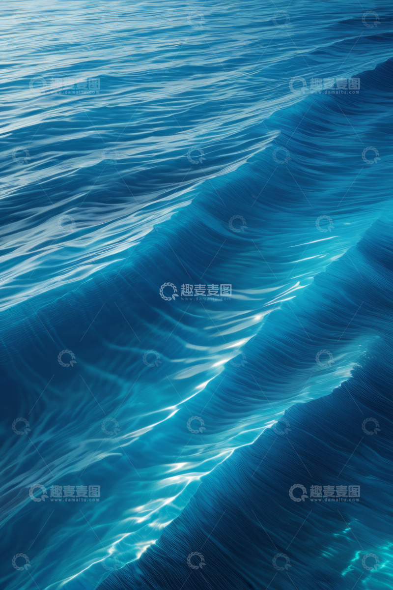 高清大图下载【趣麦麦图】蓝色海洋水面波纹