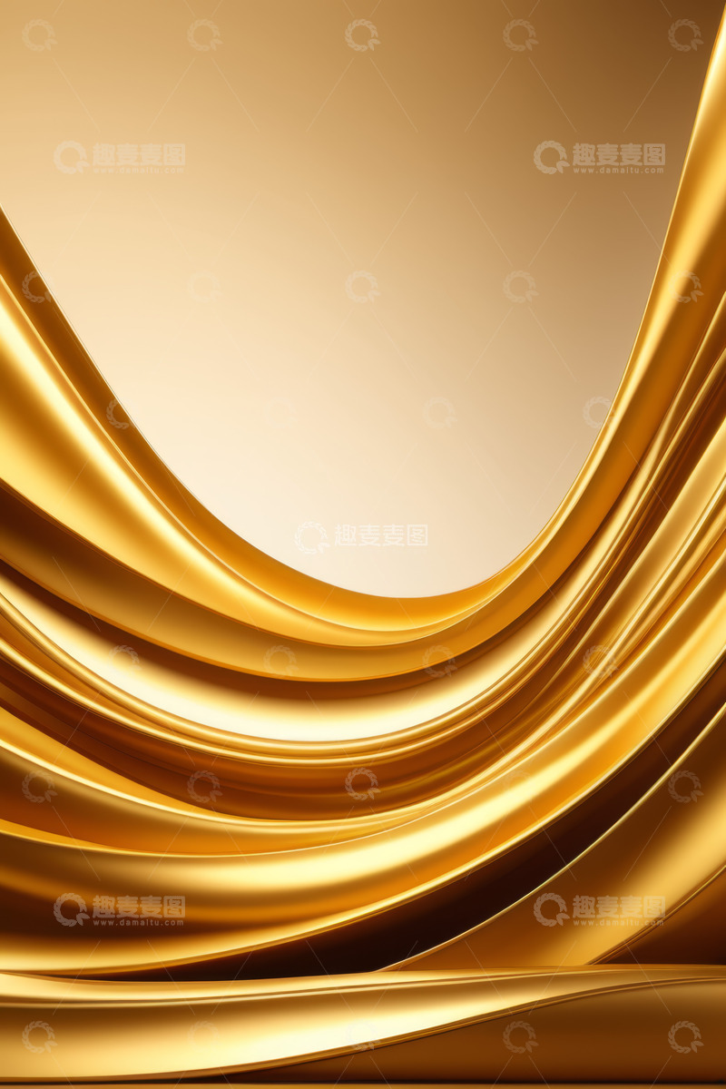 高清大图下载【趣麦麦图】金色流动质感背景素材