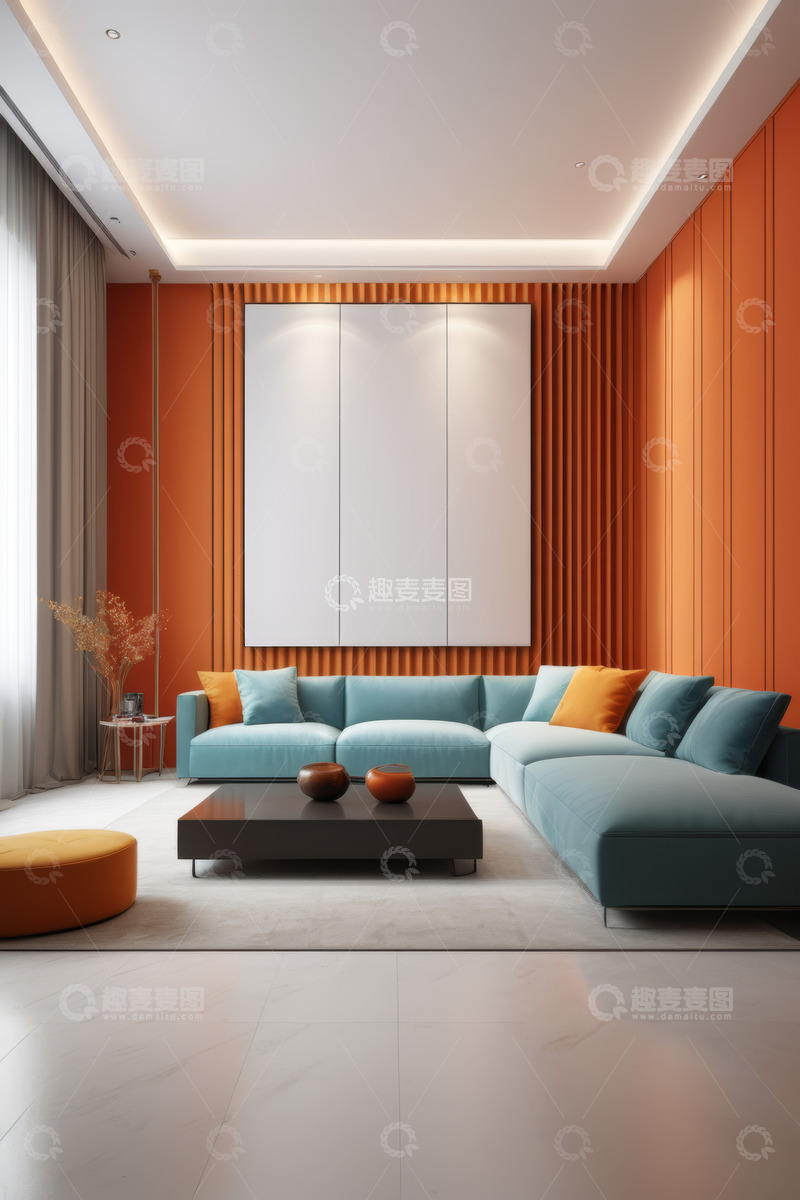 高清大图下载【趣麦麦图】现代风格客厅室内场景