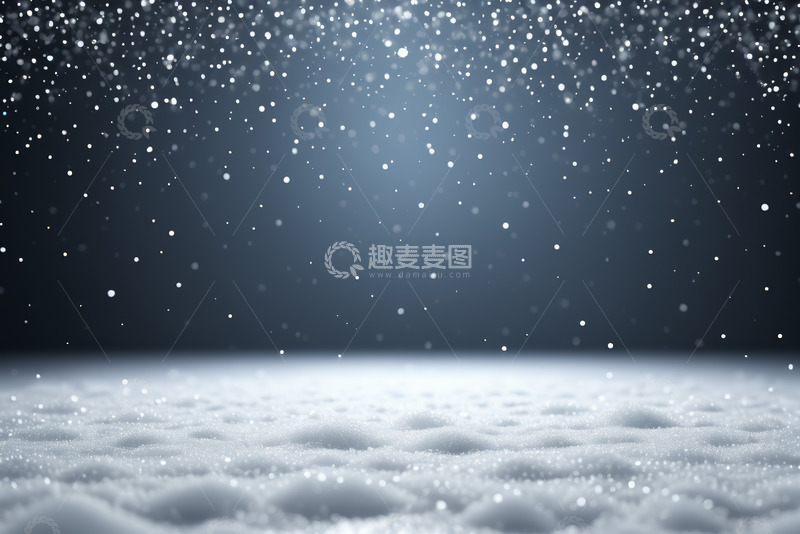 高清大图下载【趣麦麦图】飘落雪花的冬季雪景背景
